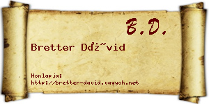 Bretter Dávid névjegykártya